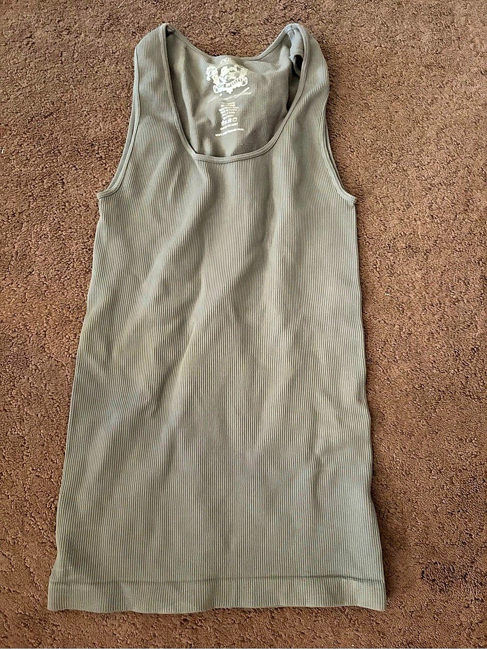 Guess Ribbed Tank Top in Gray Size XS